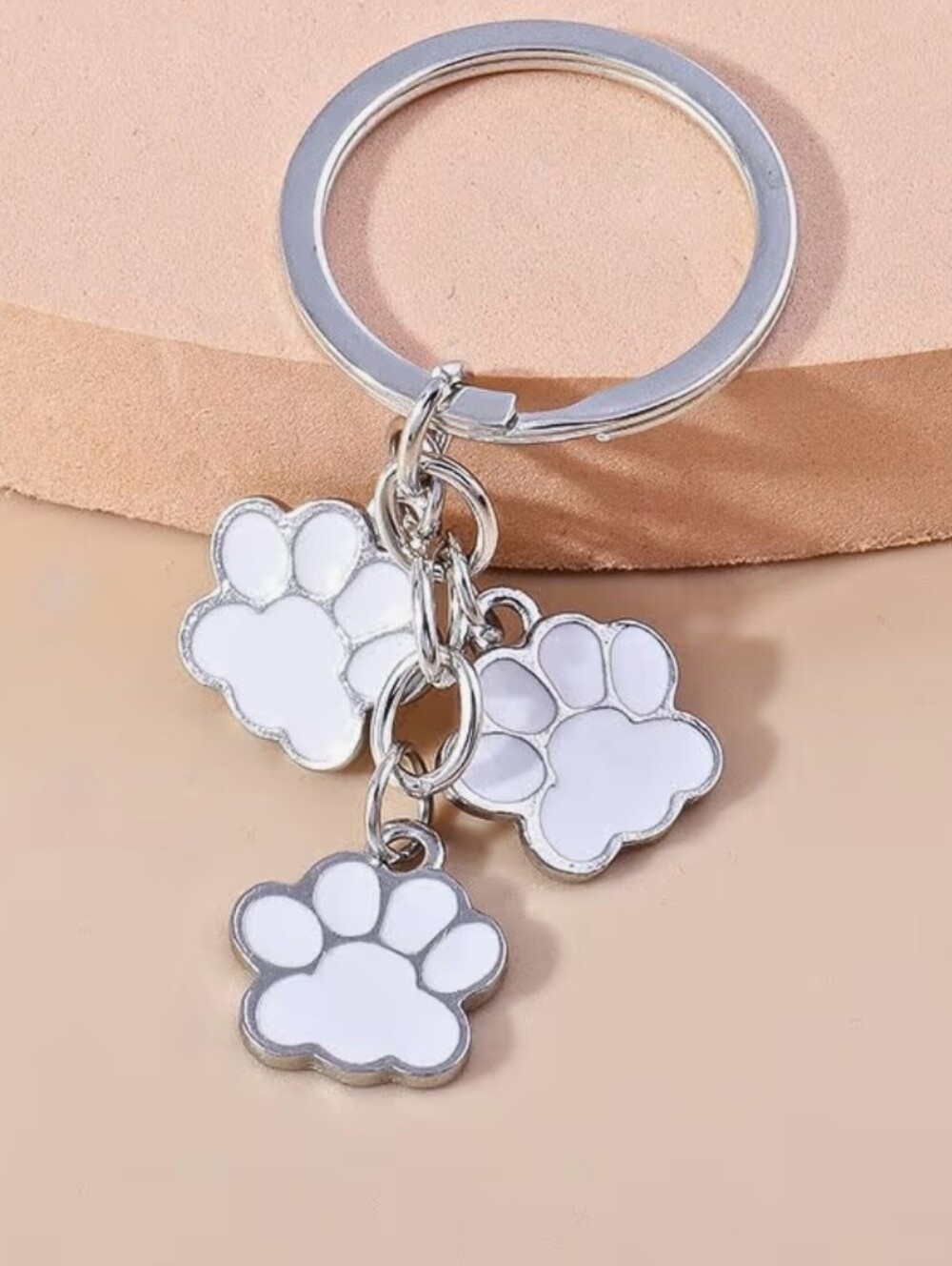 Dog Paw Keychain Cute Alloy Key Chain Ring Purse Bag charm - Picture 4 of 5